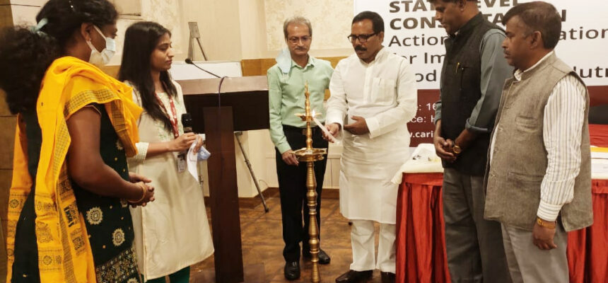 State Level Consultation on Food Security & Nutrition was inaugurated by Bihar State Food Commission Chairman Shri Vidyanand Vikal along with Mr. Ghanshyam Jethwa, Head of Programs, Caritas India and Forum Director, Fr James Shekhar.