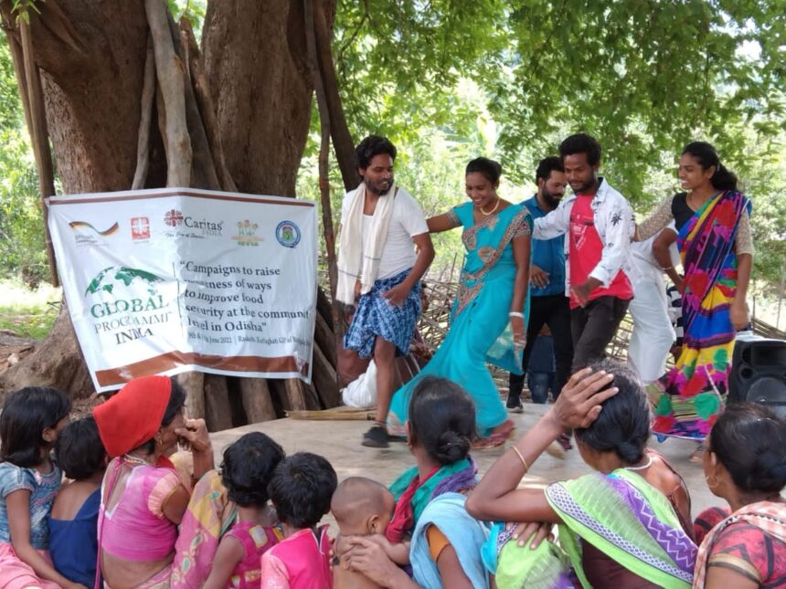 Traditional street plays conducted at Rayagada villages to raise awareness on ICDS, child marriage, and nutritious food