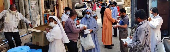Caritas India and Prachodana Social Service Society supports the Delhi Govt in feeding the Visually Impaired