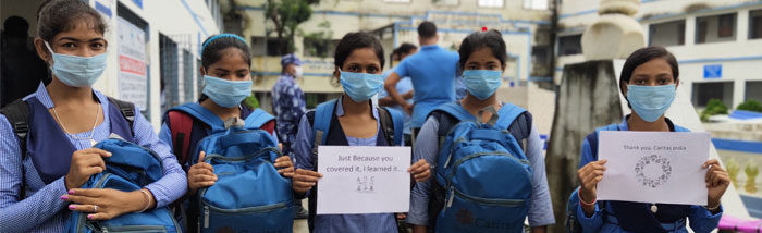 Caritas India funded educational kits for Cyclone Amphan affected children