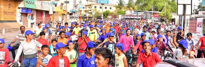 At Madhavaram, Cyclists rally for saving land and water