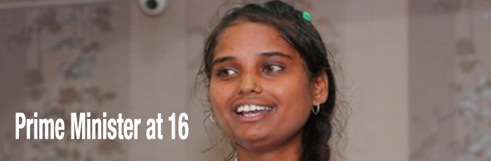 Prime Minister at 16: Young girl from Child Parliament