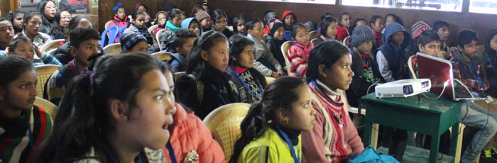 Lessons of child protection given at Winter camp 2018