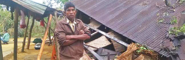 Cylonic rains leaves hundreds of villagers homeless in Assam