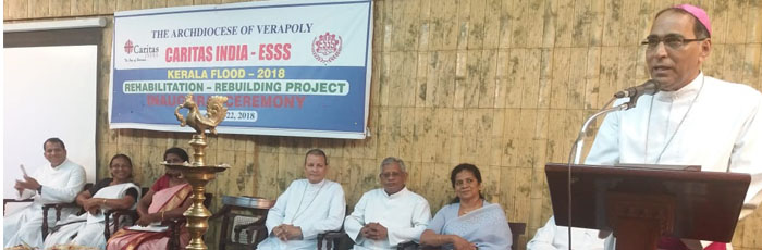 Caritas India Chairman Opened the Kerala Floods Rebuilding Phase in the Archdiocese of Verapoly